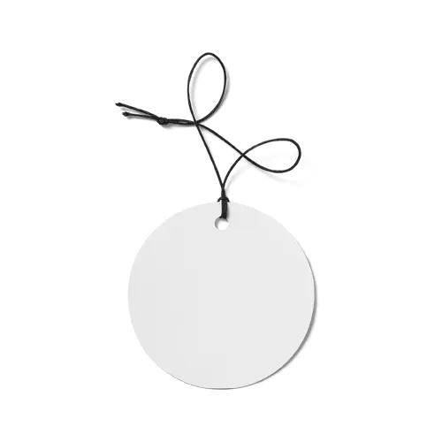 Round Label Tag With String Mockup